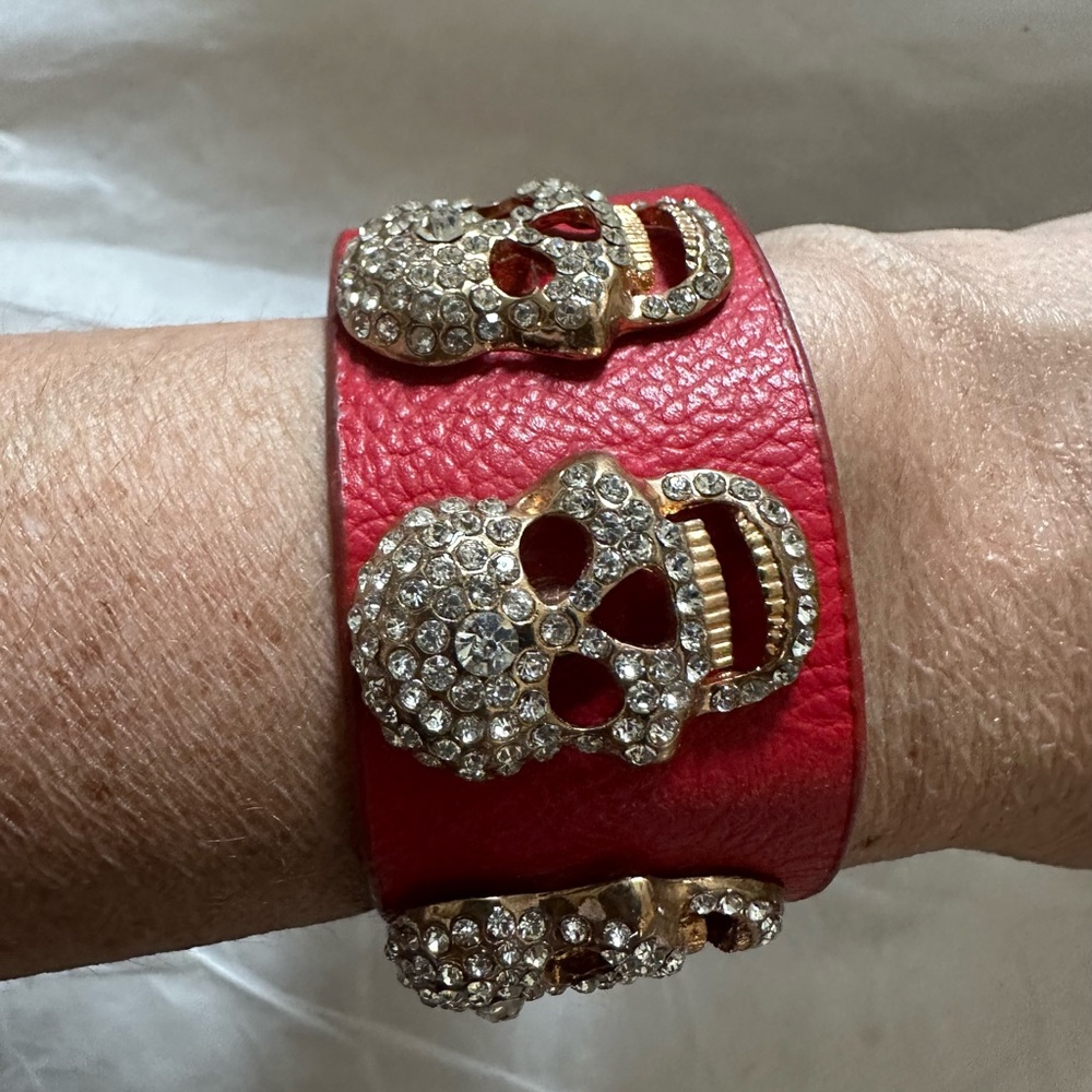 Crimson Crystal Skull Bracelet